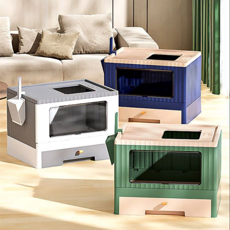 猫トイレ 折りたたみ式上部開閉猫トイレボックス