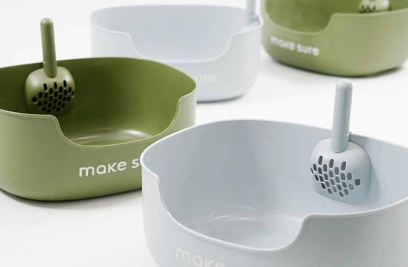 猫トイレ 子猫専用半開放型猫トイレ砂取付きスコップセット