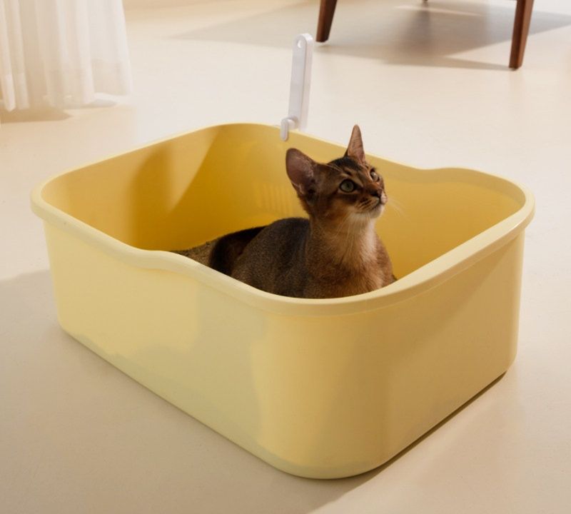 猫トイレ ゆったり広々特大型砂かきスコップ付猫用トイレ