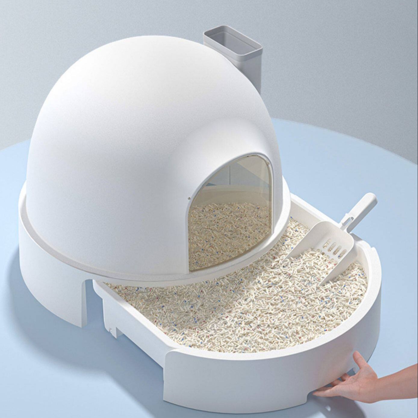 猫トイレ 引き出し式お手入れ簡単ドーム型猫用トイレ