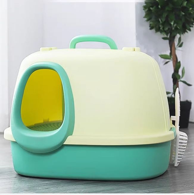 猫トイレ 上開き式　ドーム型　広々設計