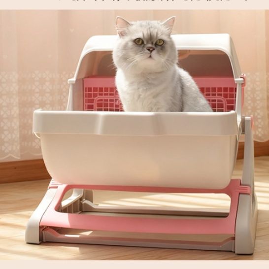 猫トイレ 開放式回転砂落とし機能付き　小型