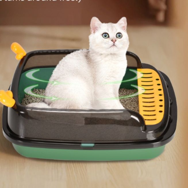 猫トイレ 半密閉式砂飛び散り防止小型猫用トイレ