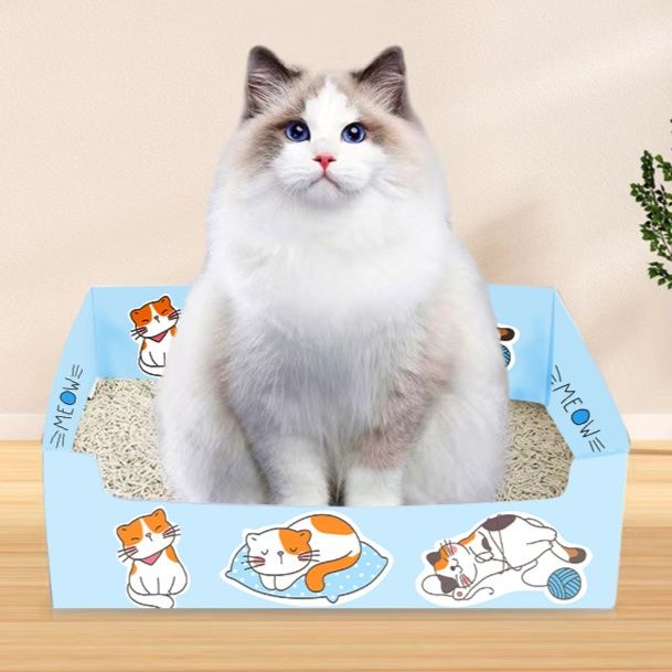 猫トイレ 折りたたみ式紙製猫トイレ使い捨てタイプ