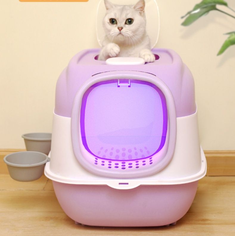 猫トイレ 紫外線除菌機能付きドーム型猫トイレ