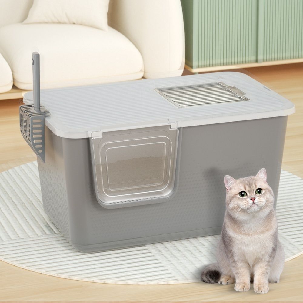 猫トイレ 上から入る大型猫トイレボックス通気穴付き