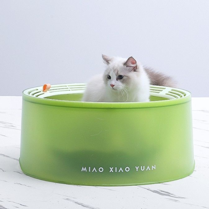 猫トイレ 上から入る丸型ドーム式猫トイレ飛び散らない防止