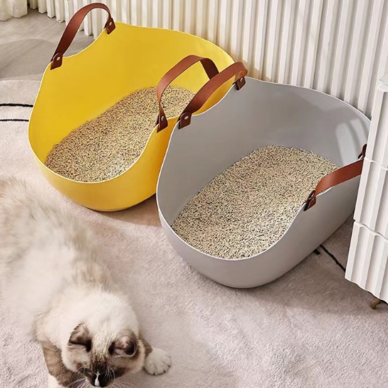 猫トイレ 持ち手付き大容量猫トイレポータブル