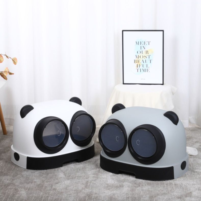 猫トイレ 愛らしいパンダ顔デザイン全密閉式　ドーム型