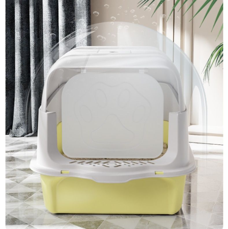 猫トイレ 鏤空落砂踏板付き猫トイレボックス