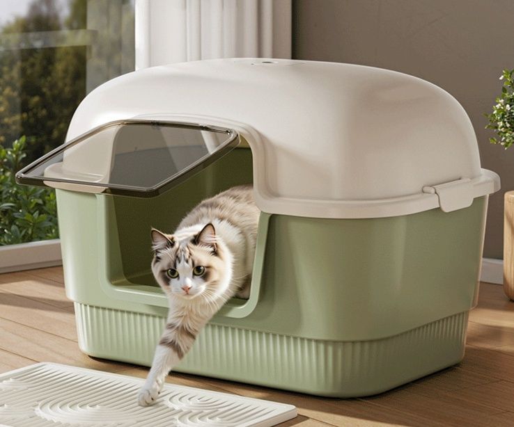 半自動開閉式大型猫トイレ多頭飼い対応 大型|猫トイレ専門通販 Catoily