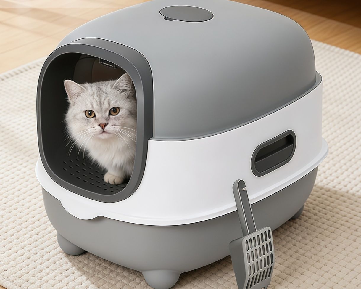 大型猫対応ゆったり空間ドーム型猫トイレ