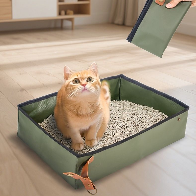 猫トイレ 折りたたみ式持ち運び便利猫トイレ
