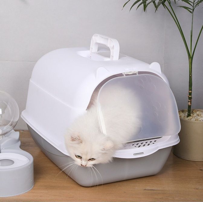 猫トイレ 大型持ち手付き循環通気ドーム型猫トイレ