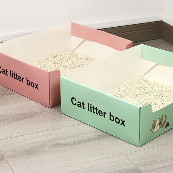 猫トイレ 使い捨て猫トイレ 折りたたみ紙製砂箱 旅行用