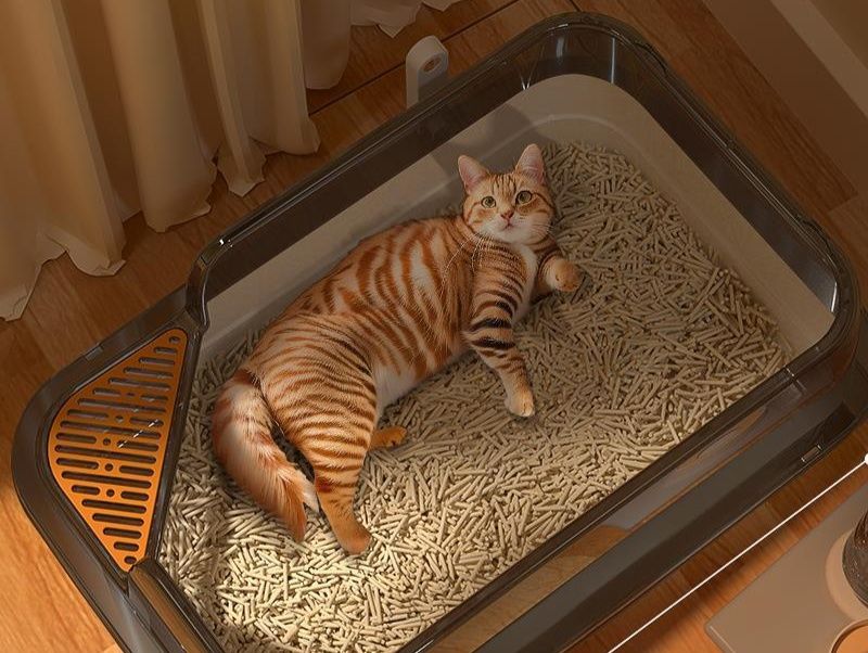 猫トイレ 超大型オープン猫トイレ 高壁飛び散り防止タイプ