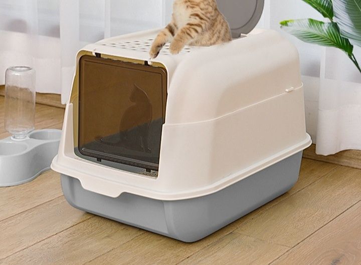 大型全密閉蓋つき猫トイレ 着脱式ふた両用タイプ