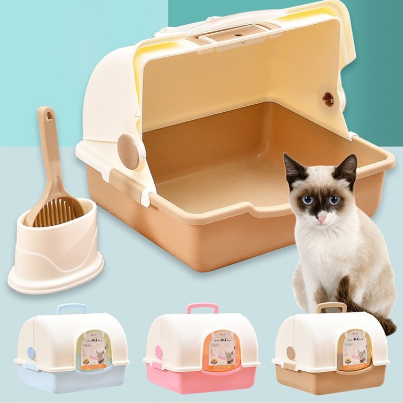 猫トイレ 広々設計ドーム型猫トイレ スコップ付きセット ドーム型|猫