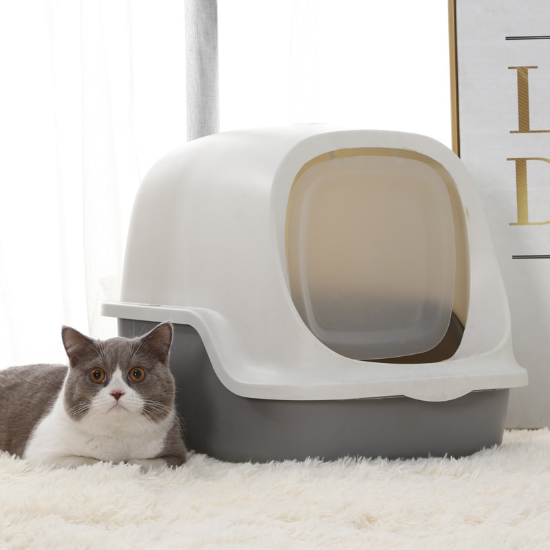 猫トイレ 全カバー型ドア付き大型猫トイレボックス