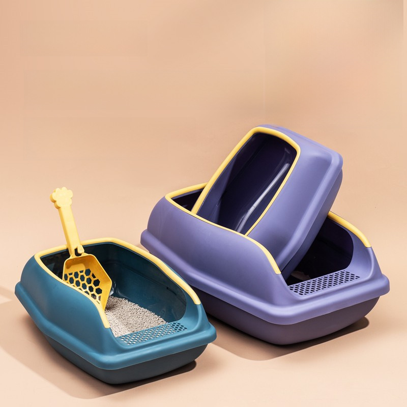 猫トイレ 省スペース縁付き二層式猫用砂受け　小型