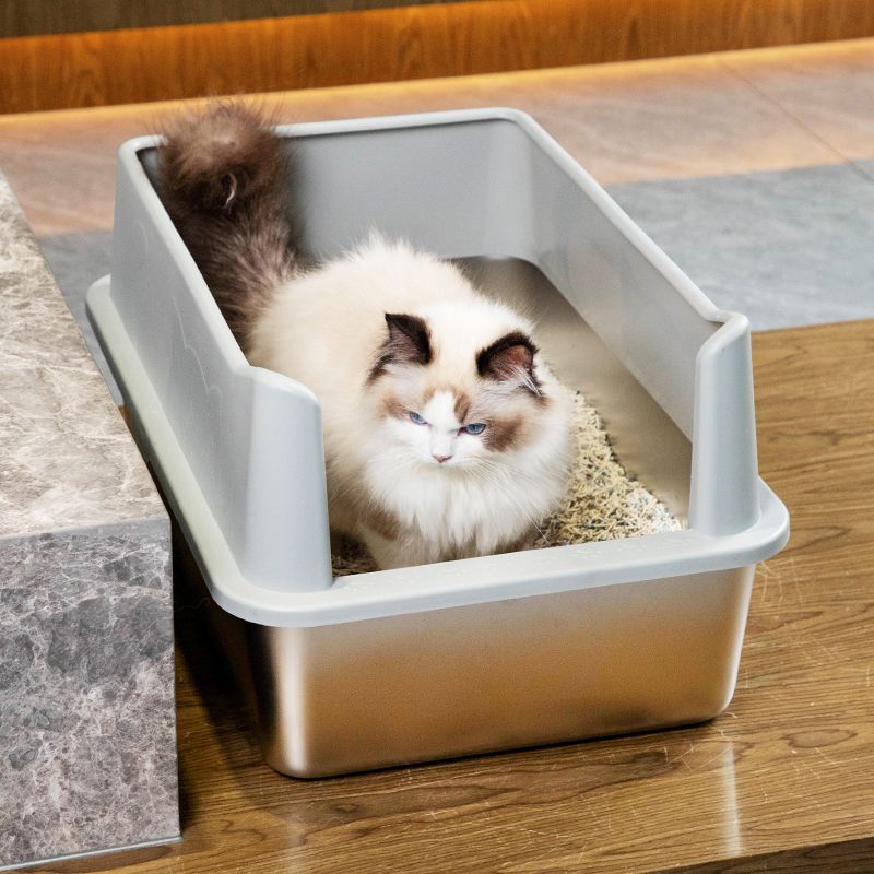 猫トイレ 取り外し可能な囲い付き猫トイレ用ボックス
