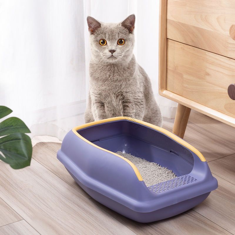 猫トイレ 砂こぼれ防止スコップ付きオープン猫トイレボックス