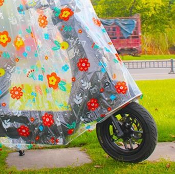 バイクカバー 花柄透明バイクカバー 原付用