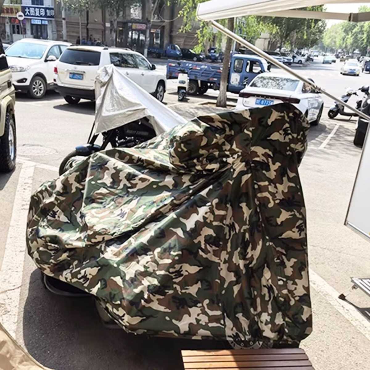 バイクカバー 迷彩柄大型バイク完全保護カバー