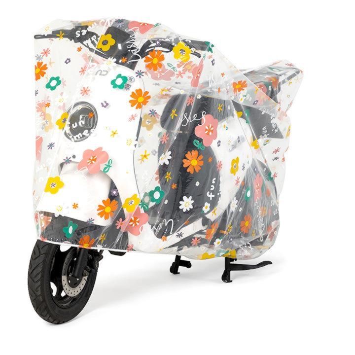 バイクカバー 可愛い花柄 全天候対応原付専用保護カバー