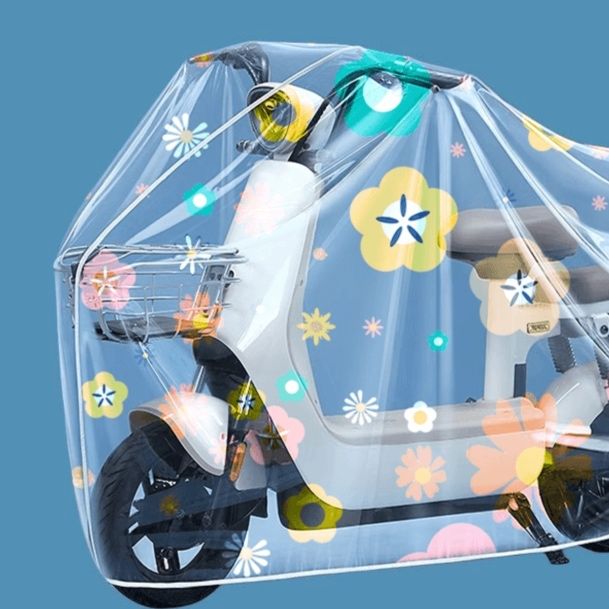 バイクカバー 透明防水原付全面保護カバー