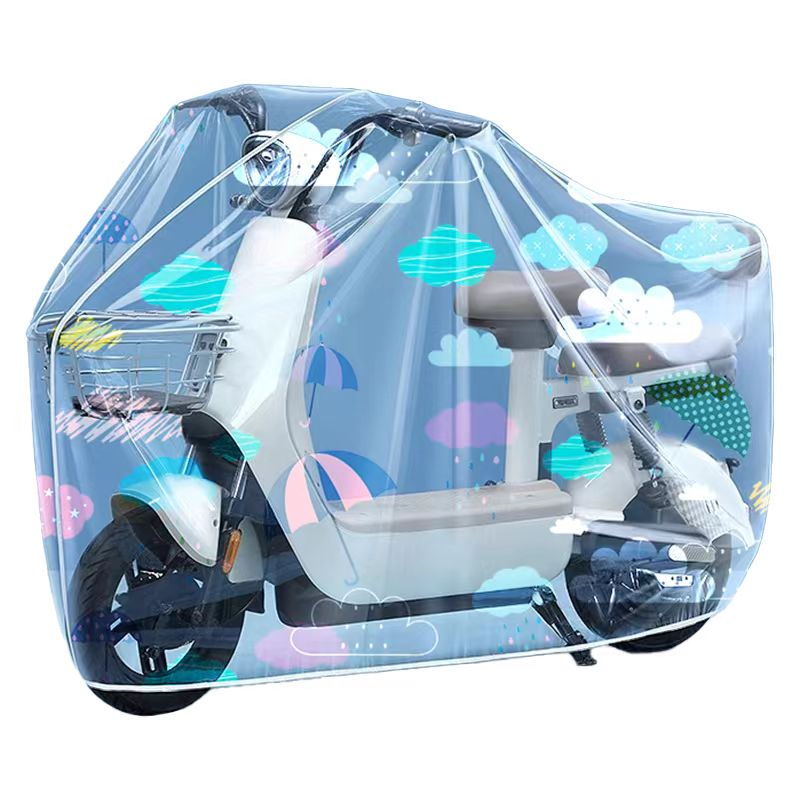 バイクカバー 透明防水原付全面保護カバー