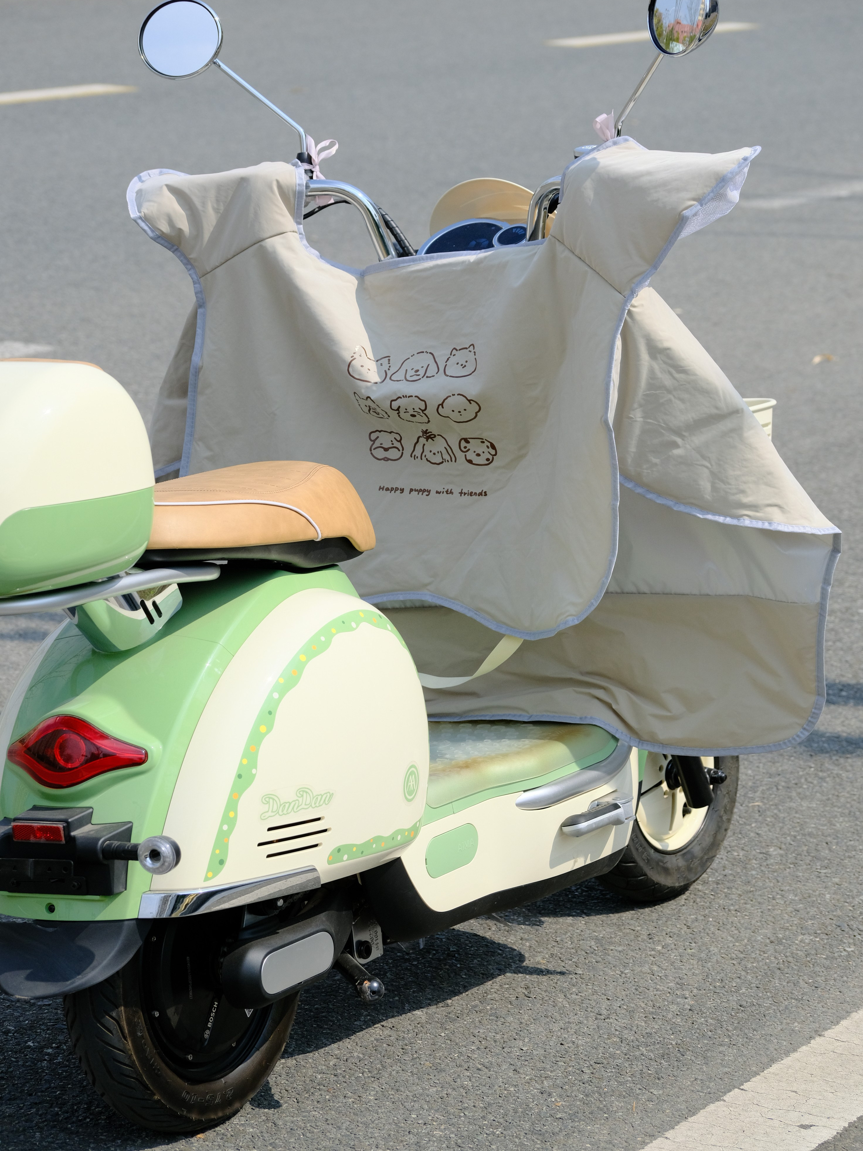バイクカバー 動物イラスト付き原付用ハーフカバー