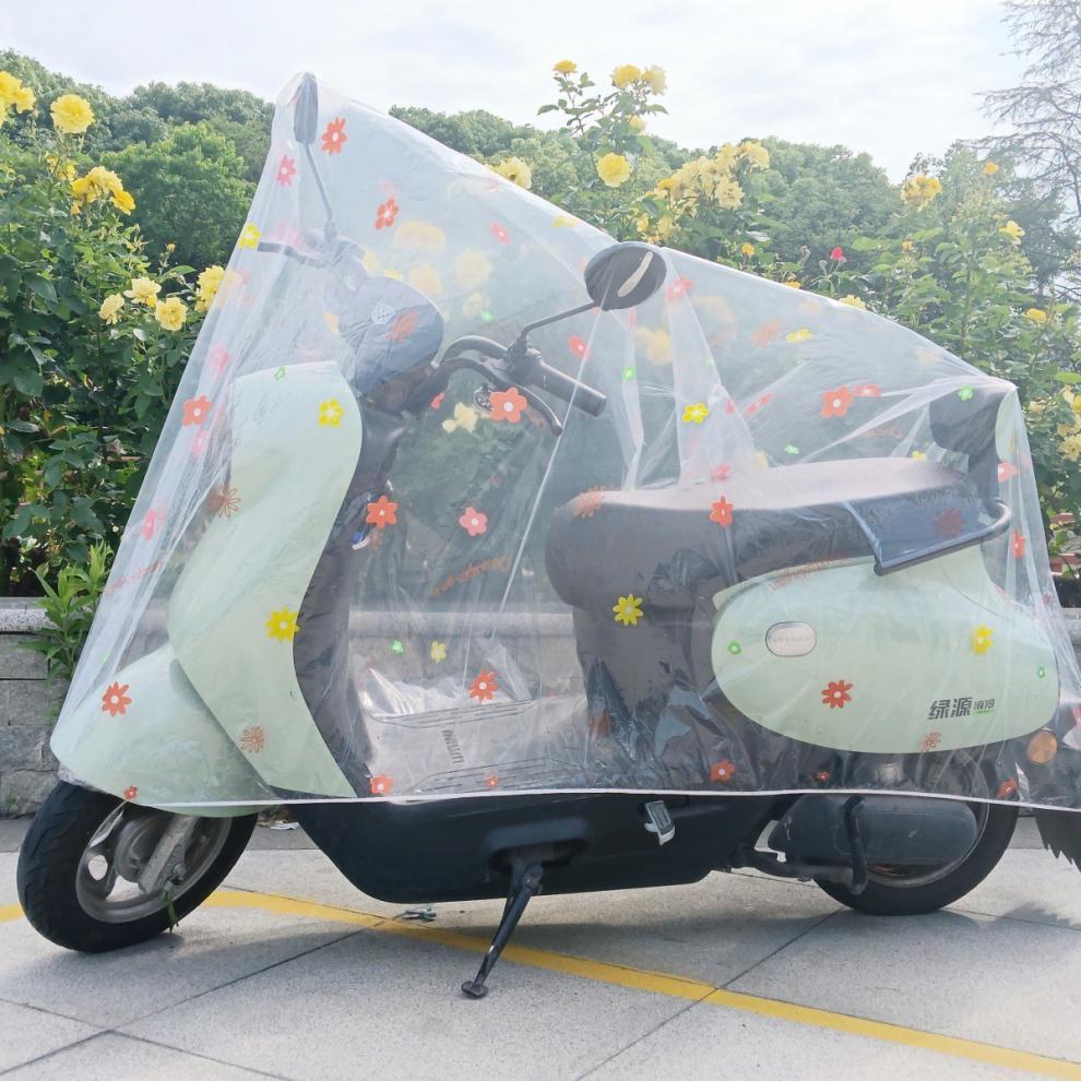 バイクカバー 花柄透明原付保護カバー