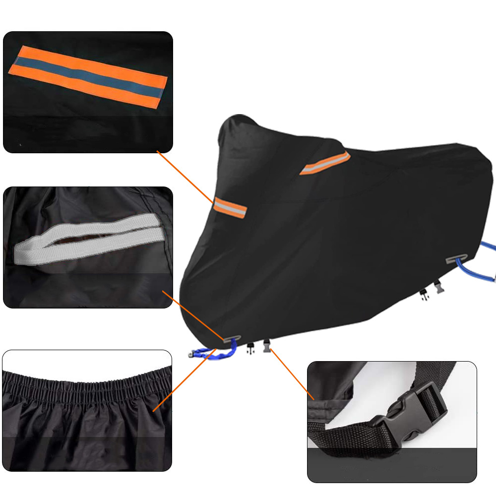 バイクカバー 反射帯付き中型二輪専用全天候型保護カバー