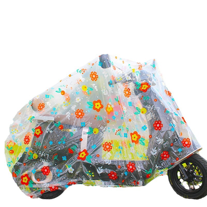 バイクカバー 花柄透明バイクカバー 原付用