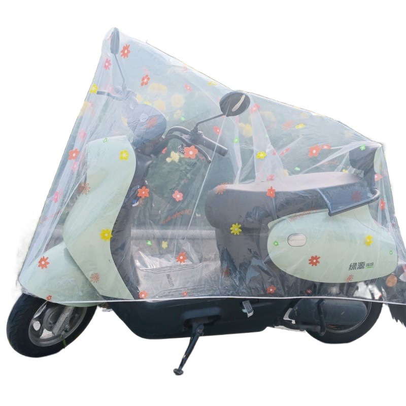 バイクカバー 花柄透明原付保護カバー
