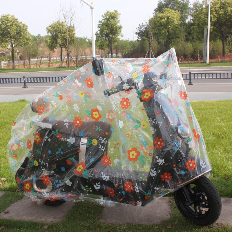 バイクカバー 花柄透明バイクカバー 原付用