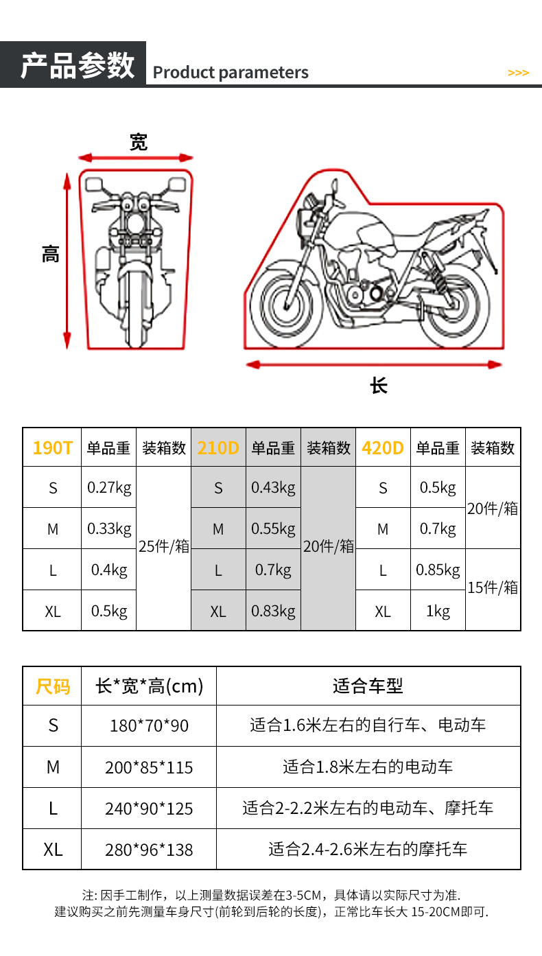 高耐熱多層構造バイクカバー全車種対応型