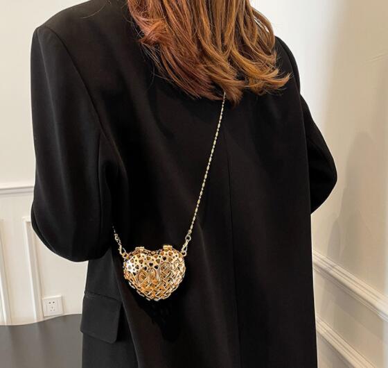 チェーン バッグ ハート型チェーンバッグ 斜めがけミニショルダー