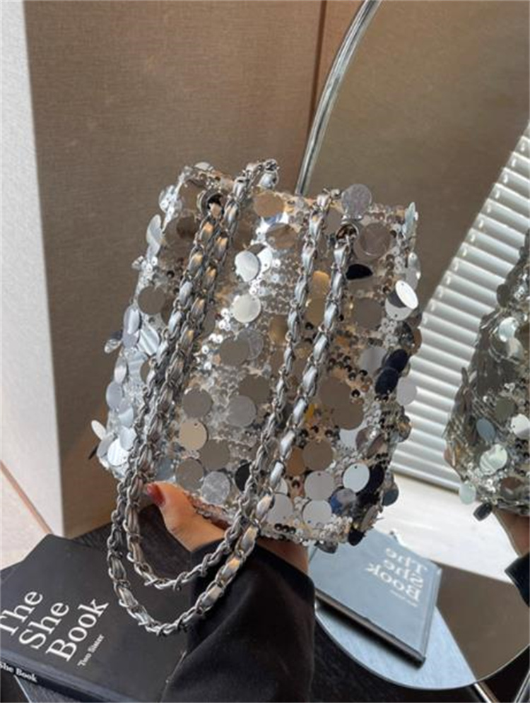 チェーン バッグ 高見えスパンコール装飾チェーンショルダーバッグ