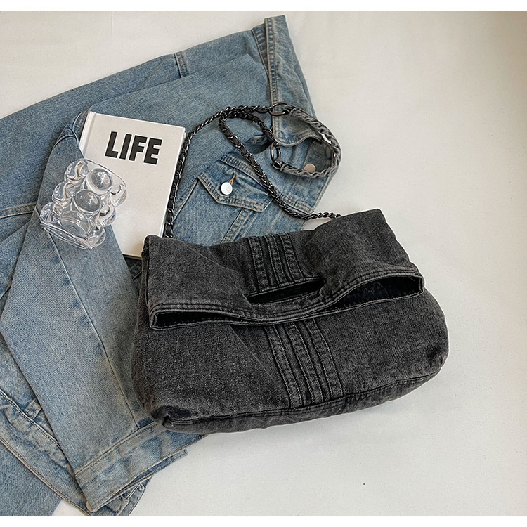 チェーン バッグ 大容量デニムショルダーバッグ