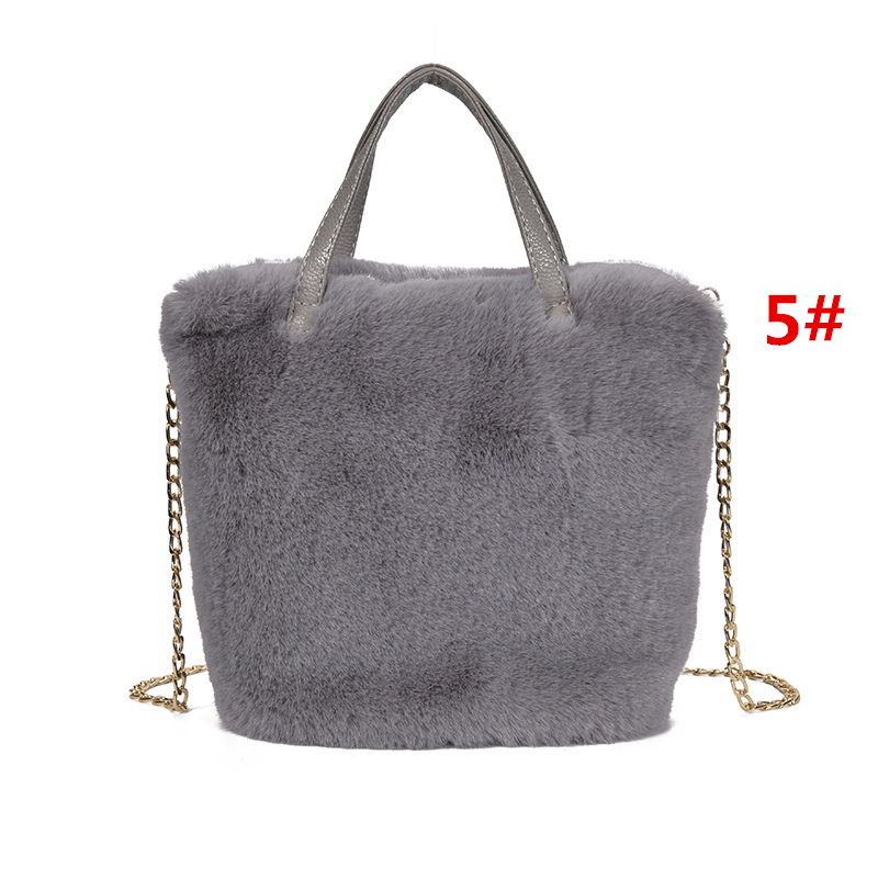 チェーン バッグ ふわふわファートートバッグ チェーン付き韓国風手提げ