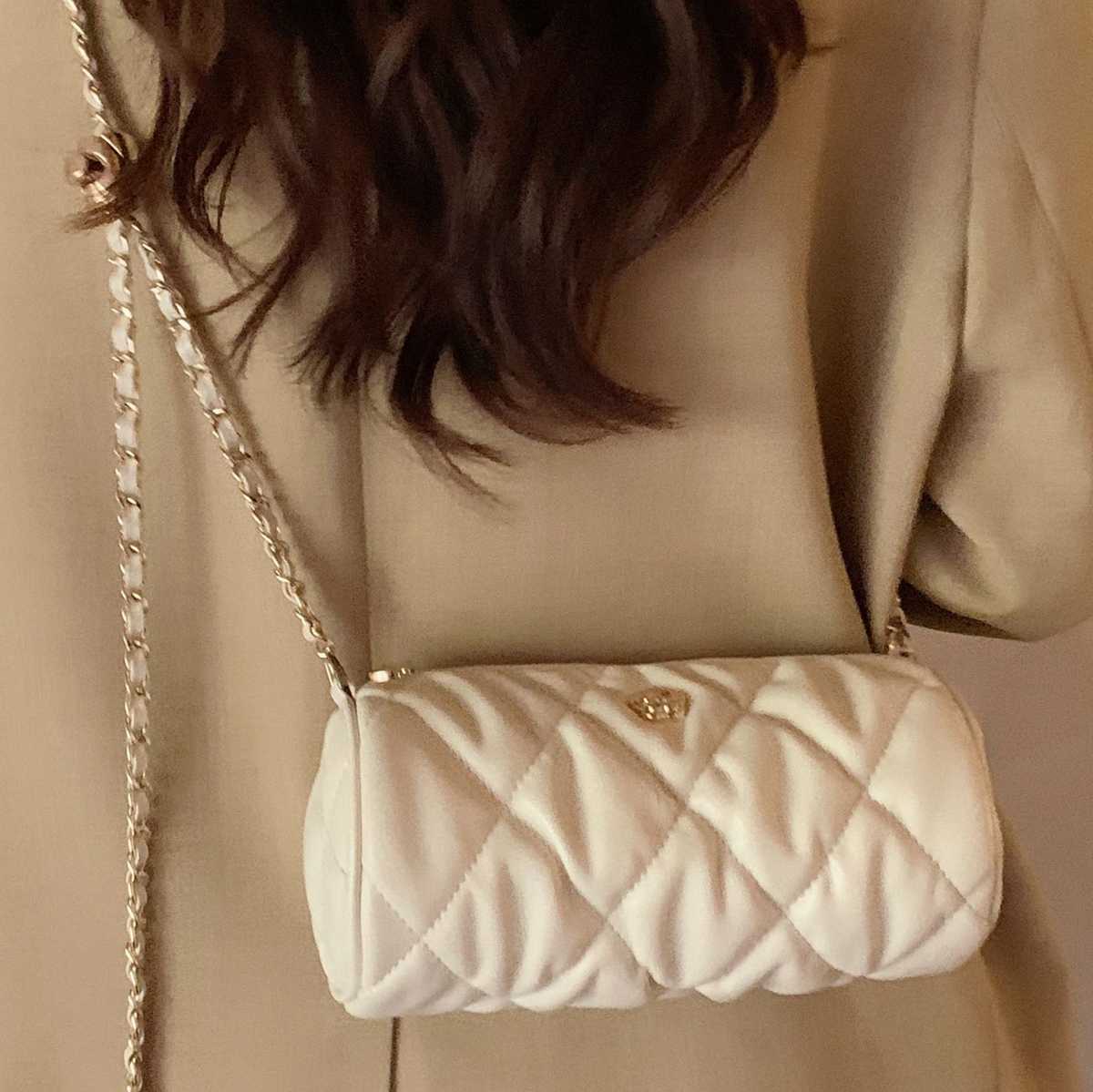 チェーンバッグ ミニ キルティング筒形