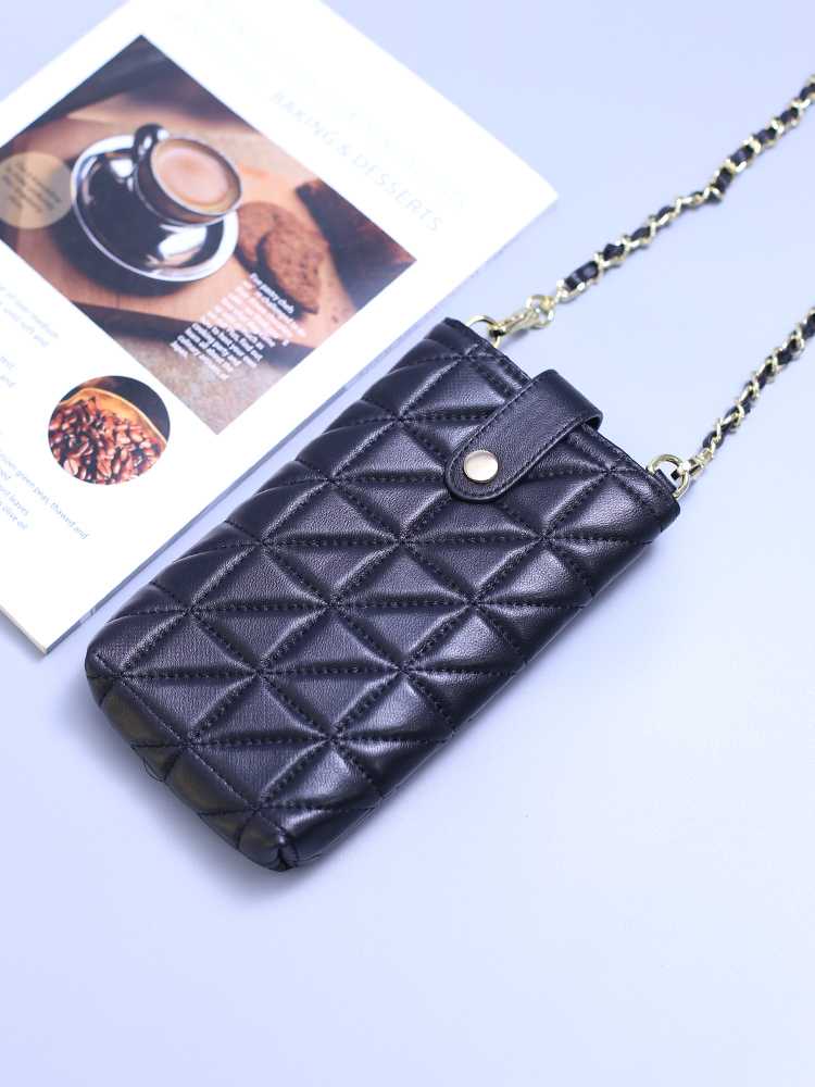 チェーン バッグ ポシェット 菱模様キルティングスマホポシェット