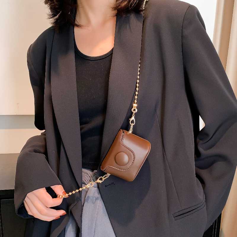 チェーン バッグ チェーン バッグ 丸ボタン装飾ミニポシェット