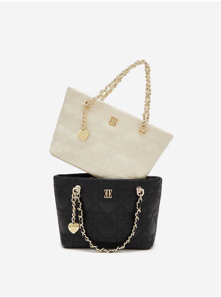 チェーン バッグ キルティング調ハート飾りショルダー