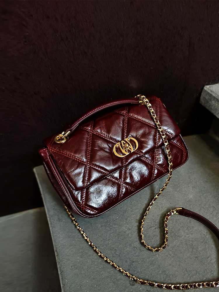 チェーン バッグ 菱格紋金具ミニショルダー