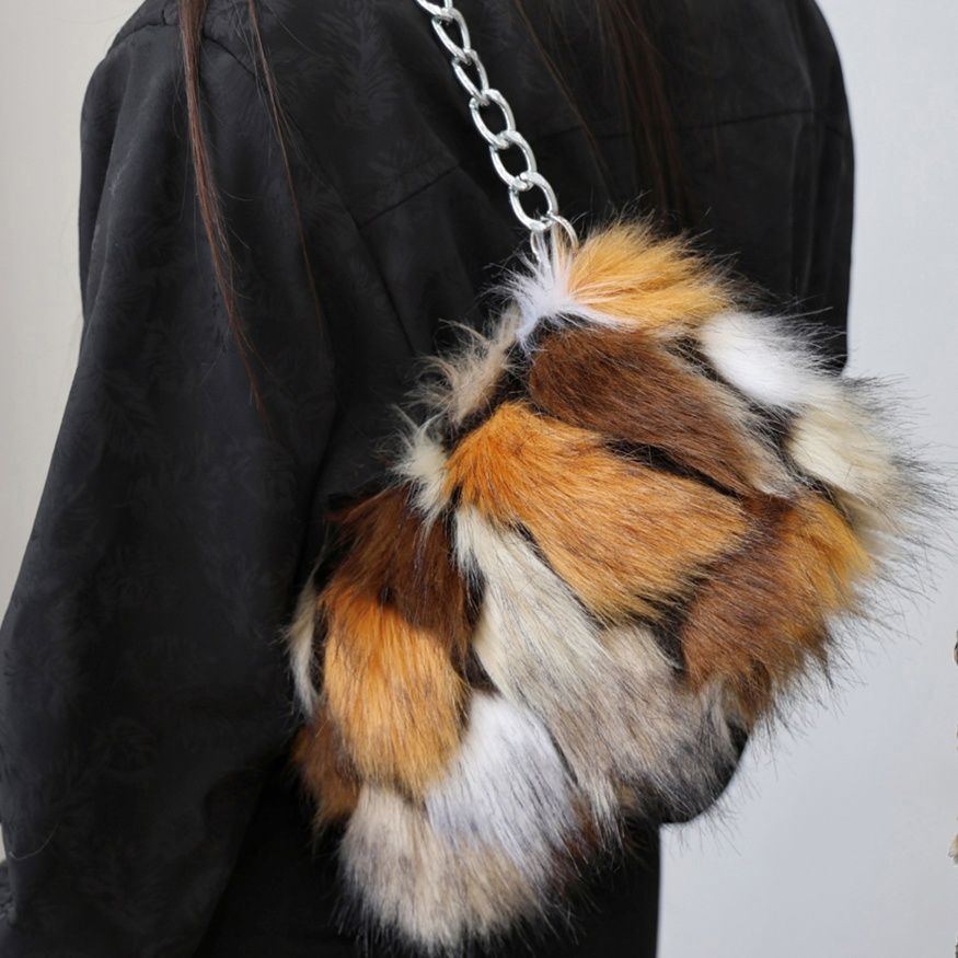 チェーン バッグ ふわふわファーチェーンバッグ秋冬ミニショルダー