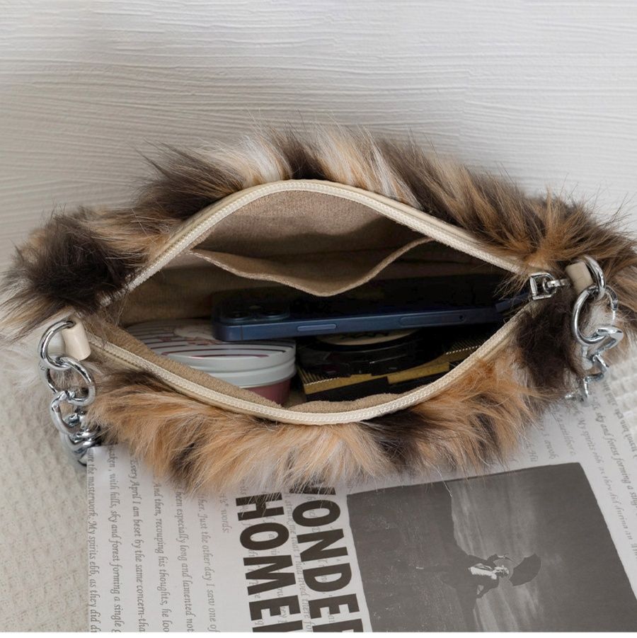 チェーン バッグ ふわふわファーチェーンバッグ秋冬ミニショルダー