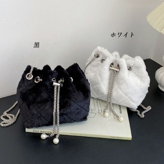 チェーン バッグ フェイクファー巾着チェーンミニショルダーバッグ